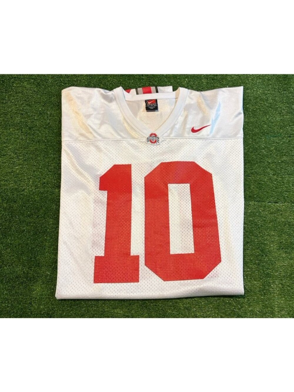 Vintage Ohio State Buckeyes jersey mens large white red nike football troy smith